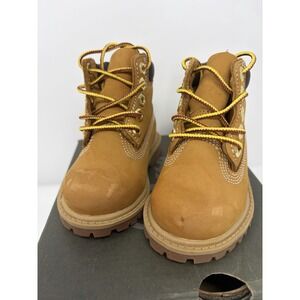 Timberland 6'' Premium Boots Toddler Size 4 M Waterproof Wheat Nubuck